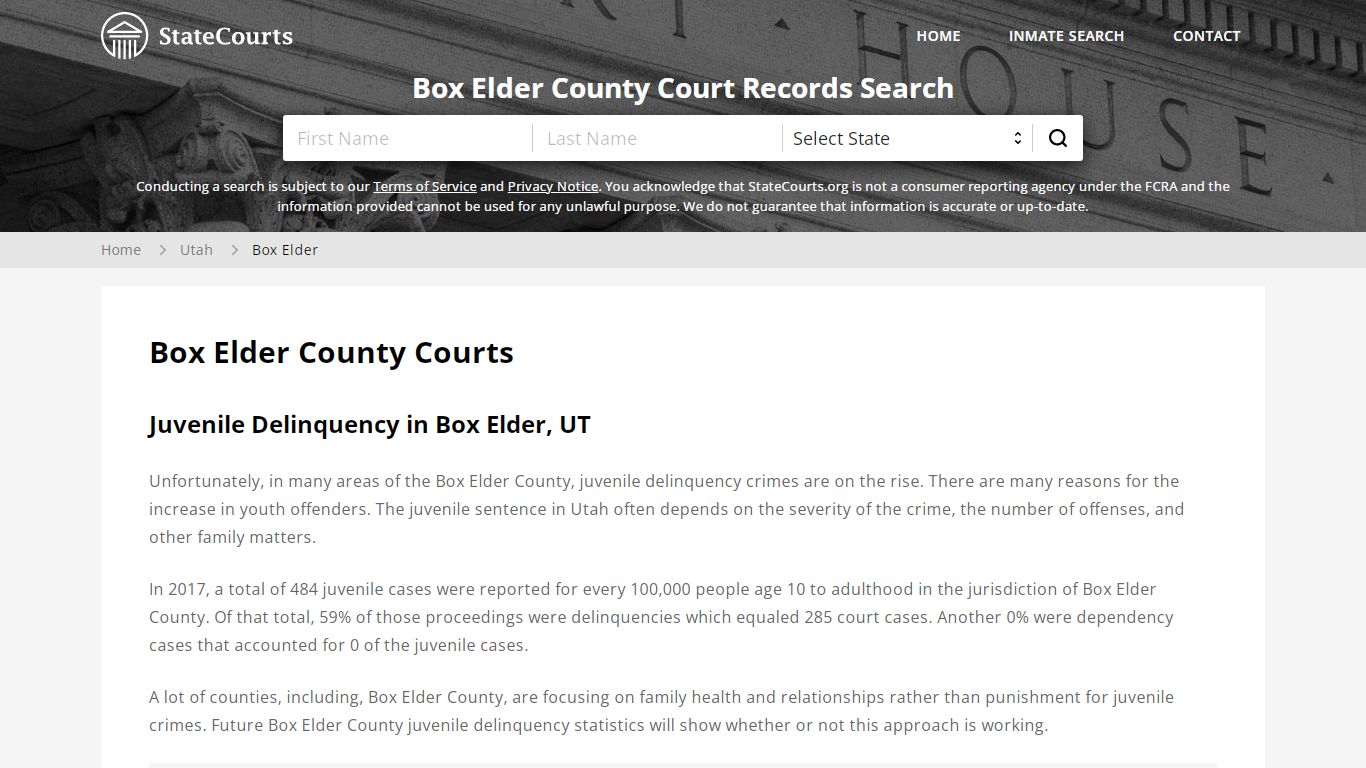 Box Elder County, UT Courts - Records & Cases - StateCourts